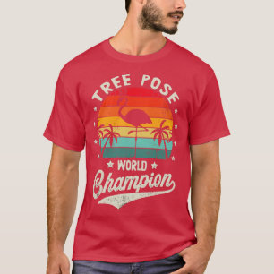 Funny Yoga Flamingo Women Men Retro Beach Summer F T-Shirt
