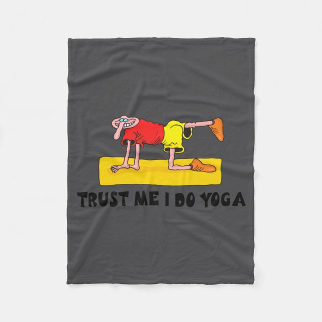 Funny Yoga  Fleece Blanket (Front)