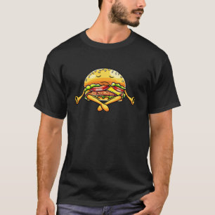 Funny Yoga Hamburger Meditation Humour Fast Food T-Shirt