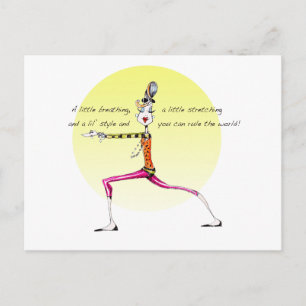 Funny Yoga humour post card suitable for framing