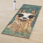 Funny Yoga Mat with Curious Baby Llama<br><div class="desc">Funny Yoga Mats with Curious Baby Llama - MIGNED Painting Design - Customisable</div>