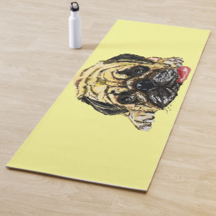 Funny Yoga Mat with Pug Dog - Custom Colours