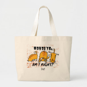 Funny Yoga Orange Cats Large Tote Bag