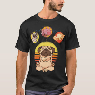 Funny Yoga Pug, Dog Pig Loaf of Bread, Artificial  T-Shirt