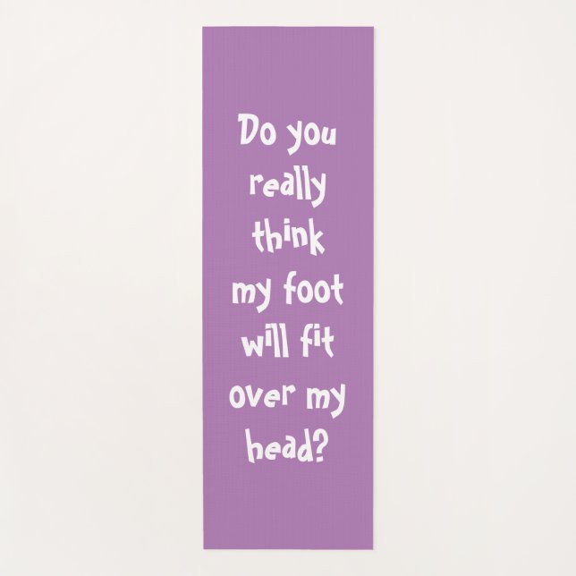 Funny Yoga Quote Lavender Yoga Mat (Front)