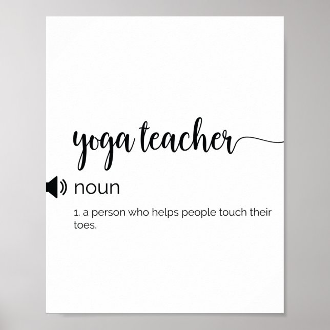 Funny Yoga Teacher definition Poster (Front)