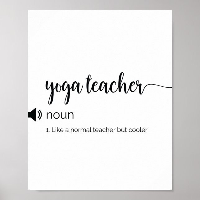 Funny Yoga Teacher definition Poster (Front)