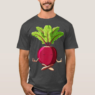 Funny Yoga Vegetable Meditating Beet Gardening T-Shirt