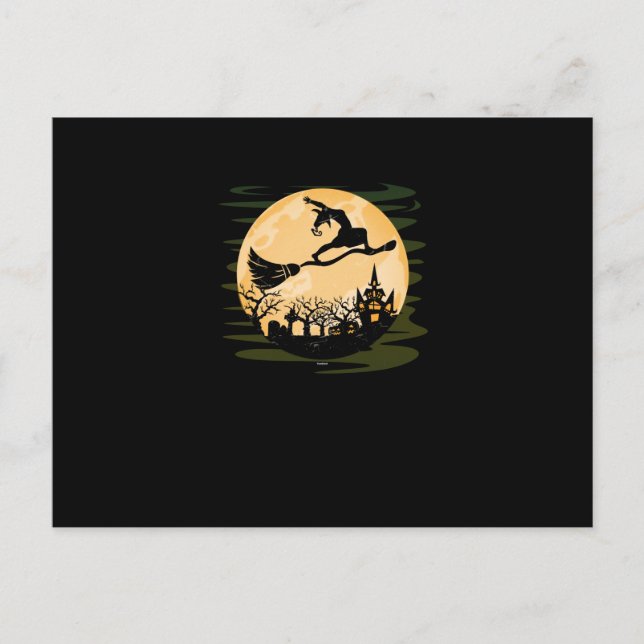 Funny Yoga Witch Women Girls Halloween Costume Holiday Postcard (Front)