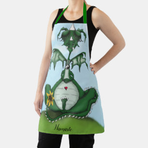 Funny Yogi Dragon Painting Apron