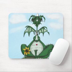 Funny Yogi Dragon Painting Mouse Mat