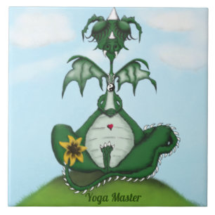 Funny Yogi Dragon Painting Tile