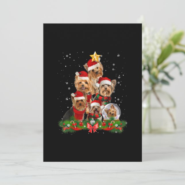 Funny Yorkshire Terrier Dog Christmas Tree (Standing Front)