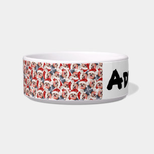 Funny Yorkshire Terrier Name Christmas Pattern Bowl