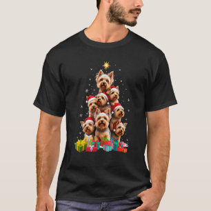 Funny Yorkshire Terrier Yorkie Christmas Tree Xmas T-Shirt
