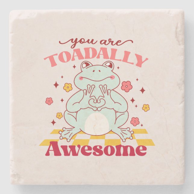 Funny You Are Awesome Pun Stone Coaster (Front)