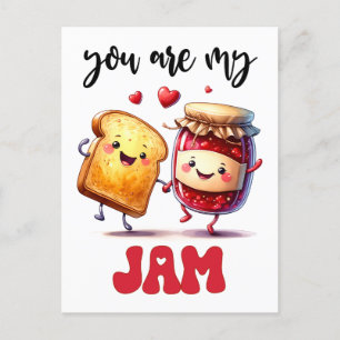 Funny You Are My Jam Punny Valentine Postcard
