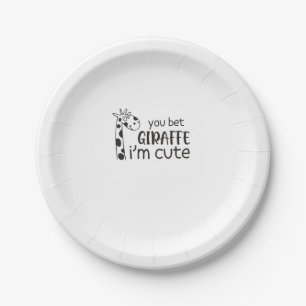 Funny You Bet Giraffe I'm Cute - Giraffe Lover Boy Paper Plate