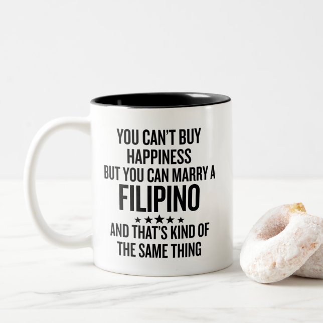 Funny You Can Marry a Filipino Two-Tone Coffee Mug (With Donut)