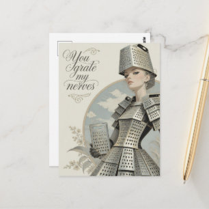 Funny You Grate My Nerves Cheese Grater Lady Postcard