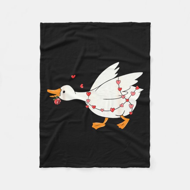Funny You Make My Heart Go Honk Goose Heart Valent Fleece Blanket (Front)