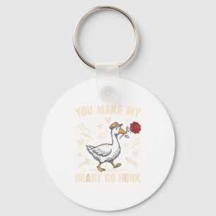 Funny You Make My Heart Go Honk Silly Goose Valent Key Ring