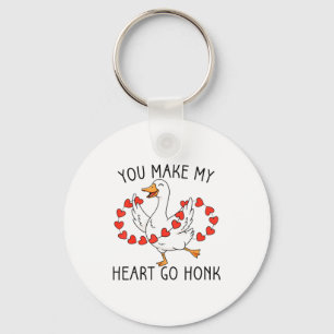 Funny You Make My Heart Go Honk Silly Goose Valent Key Ring