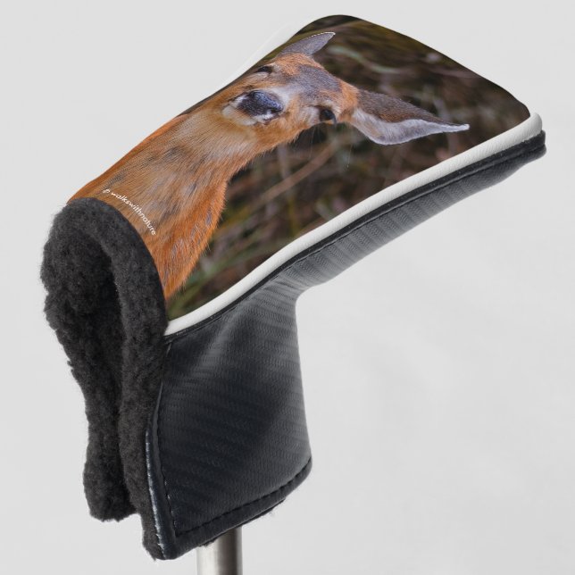 Funny Young Blacktail Deer Smiles at Photographer Golf Head Cover (3/4 Front)