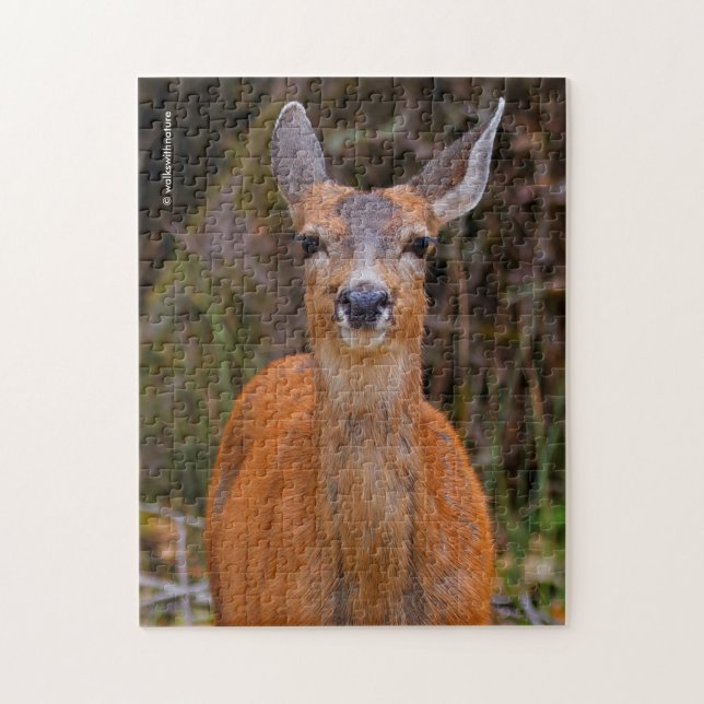Funny Young Blacktail Deer Smiles at Photographer Jigsaw Puzzle (Vertical)