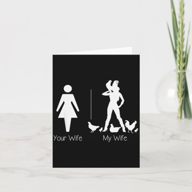 Funny Your Wife My Wife Chicken Lady Shirt, Farm L Card (Front)