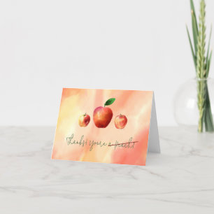 Funny 'You're a Peach' Crossed Out Card with Apple
