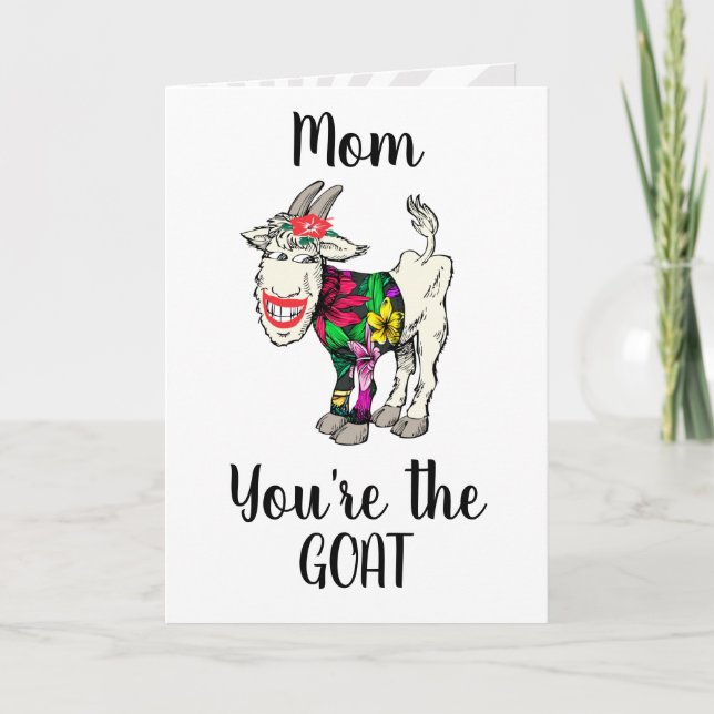 Funny You're the GOAT (female) Personalizable Card (Front)