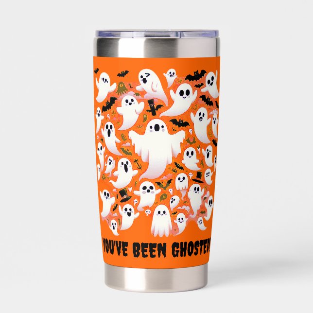 Funny You've Been Ghosted Ghosts in Flight Insulated Tumbler (Front)