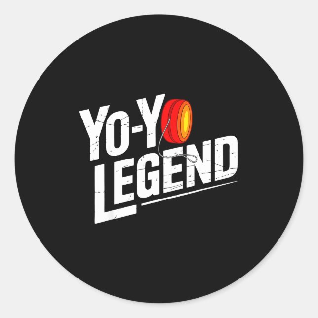 Funny Yoyo Player Legend Yo-yo Performer  Classic Round Sticker (Front)