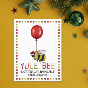 Funny Yule Bee Unavailable Till January Christmas Holiday Postcard