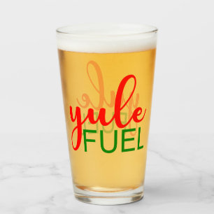 Funny Yule fuel Christmas party Glass