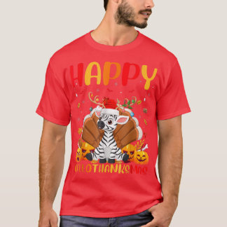 Funny Zebra Animal Lover Happy Zebra HelloThanksMa T-Shirt