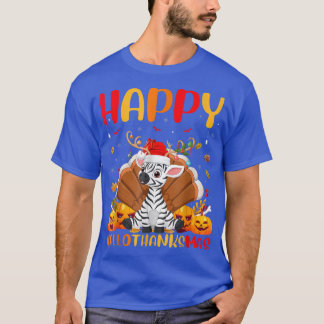 Funny Zebra Animal Lover Happy Zebra HelloThanksMa T-Shirt