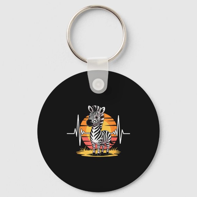 Funny Zebra Art For Men Women Kids Zebra Animal Pr Key Ring (Front)