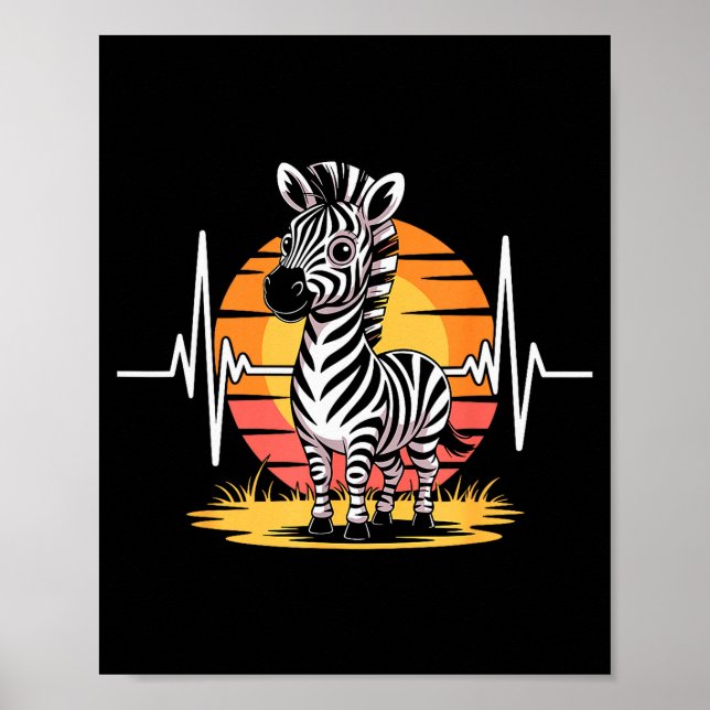 Funny Zebra Art For Men Women Kids Zebra Animal Pr Poster (Front)