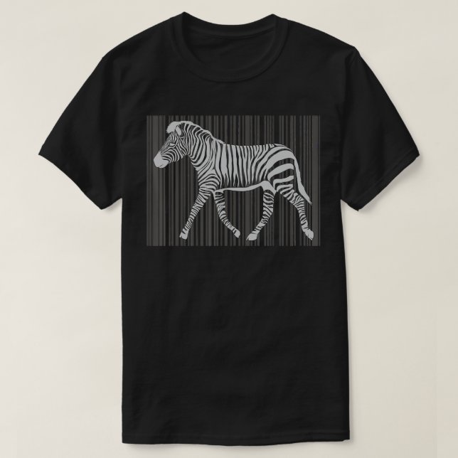 Funny Zebra Barcode Africa Safari Zebra  T-Shirt (Design Front)