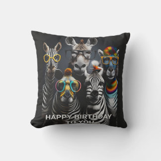 Funny Zebra Birthday T-Shirt – Happy Birthday Tee Cushion