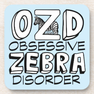 Funny Zebra Blue Coaster