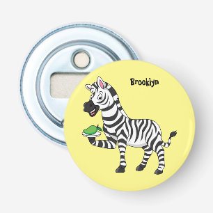 Funny zebra cartoon illustration bottle opener