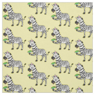 Funny zebra cartoon illustration fabric