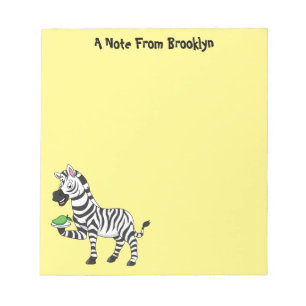 Funny zebra cartoon illustration notepad