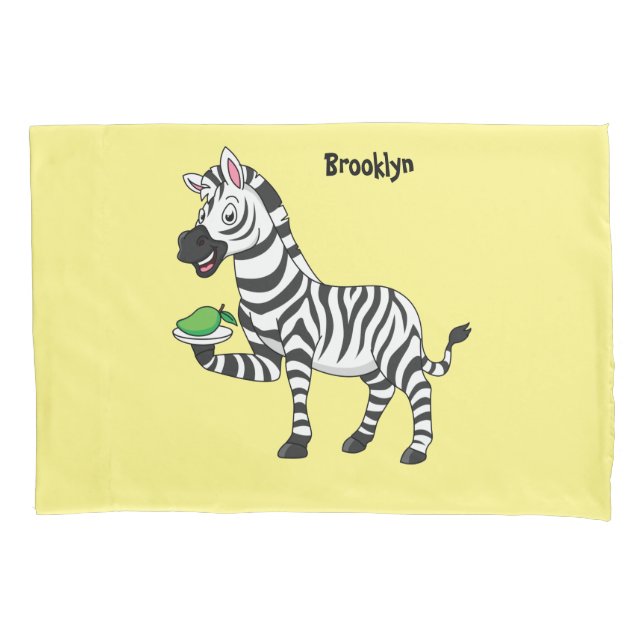 Funny zebra cartoon illustration pillowcase (Front)