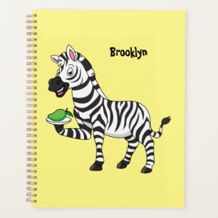 Funny zebra cartoon illustration planner