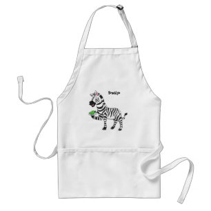 Funny zebra cartoon illustration standard apron