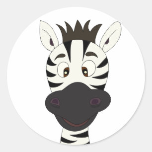 Funny zebra cartoon kids stickers